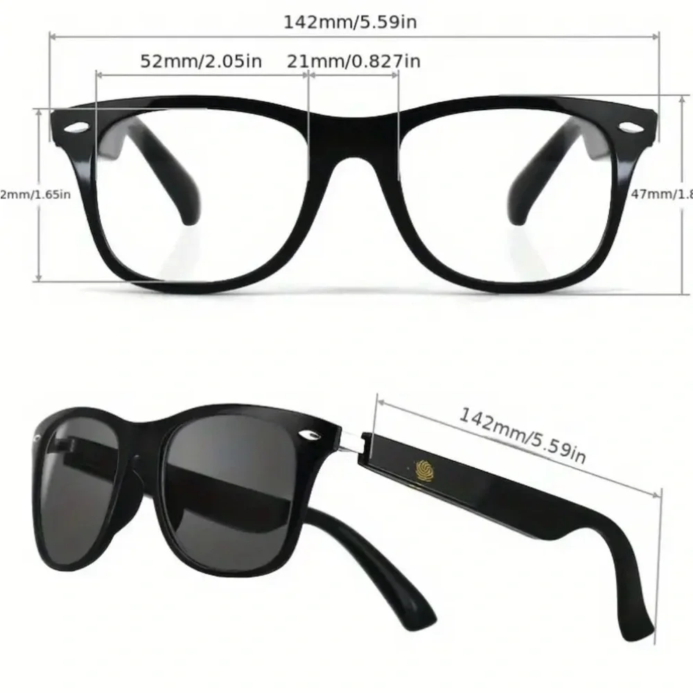 Smart Sunglasses Wireless 5.3 Multifunctional Sunglasses Glasses, BLACK